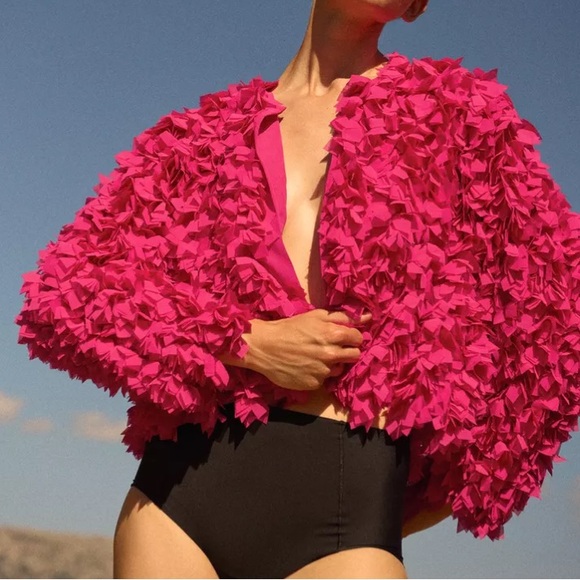 Zara Jackets & Blazers - Zara floral texture petal Jacket “ Blogger Fav”